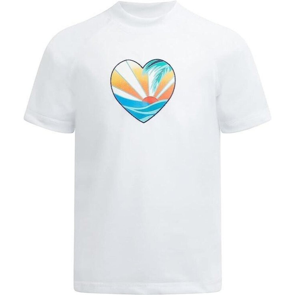 Kanu Surf Girls' Karlie UPF 50+ Sun Protective Rashguard Swim Shirt White Med 10